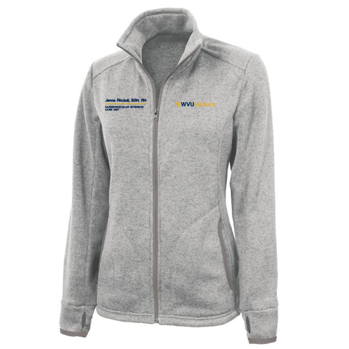 Charles River Ladies Heathered Fleece Jacket -- Light Grey Heather