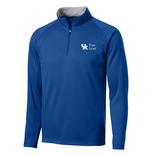 Sport Tek Sportwick Fleece Quarter Zip Pullover -- True Royal / Silver