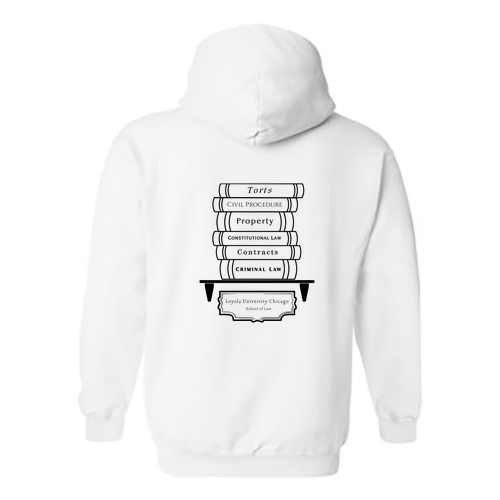 Law Books Hooded Sweatshirt -- White