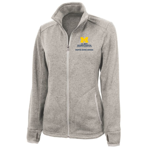 Ladies Charles River Heathered Fleece Jacket -- Oatmeal Heather