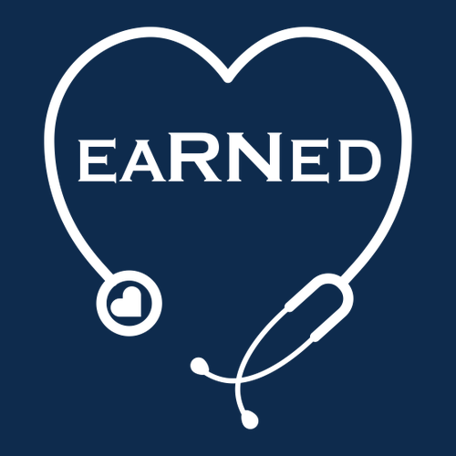 "Earned" Champion Powerblend Crewneck Sweatshirt -- Late Night Blue