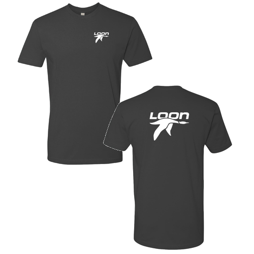 Loon Logo 2 White Ink -- Short Sleeve Heavy Metal