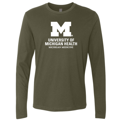 Mens/Unisex Next Level Apparel Soft Fitted Long Sleeve Crew -- Military Green