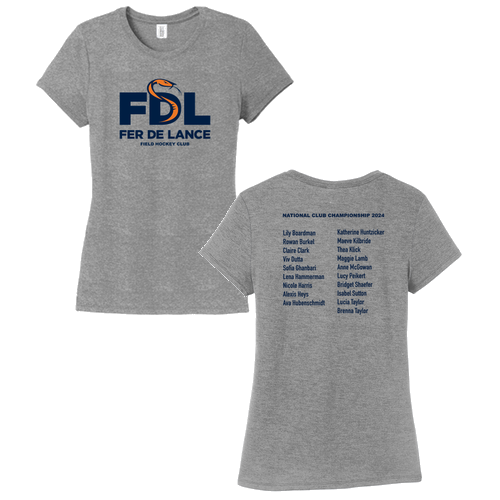 Ladies District Soft Fitted Perfect Tri Tee -- Grey Frost, U16