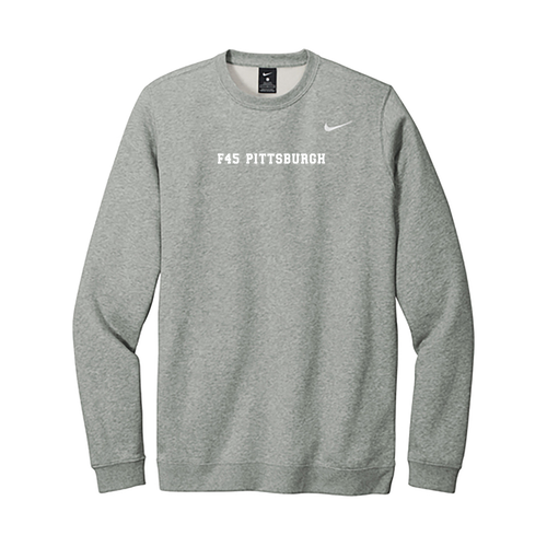 Nike Club Fleece Crew -- Dark Grey Heather