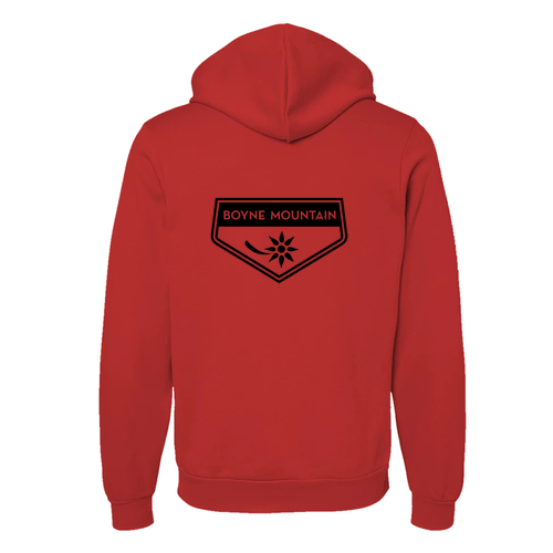 Boyne Mountain Logo 2 Black Ink -- Pullover Hooded Sweatshirt Red