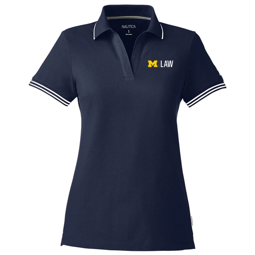 Ladies Nautica Deck Polo -- Nautica Navy / White