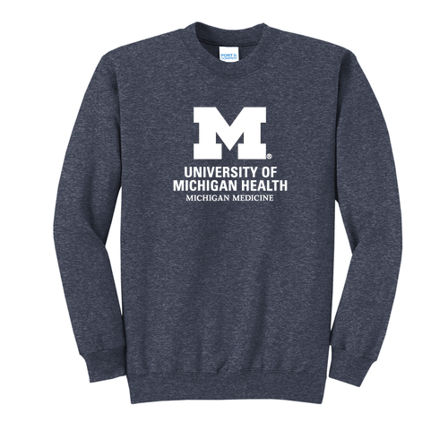 Mens/Unisex Port and Company Classic Crewneck Sweatshirt -- Heather Navy