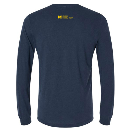 Mens/Unisex Bella Canvas Soft Fitted Triblend Long Sleeve Tee -- Solid Navy Triblend