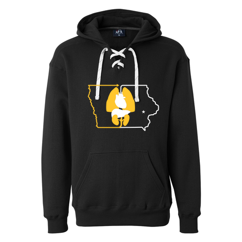 J America Sport Lace Hooded Sweatshirt -- Black