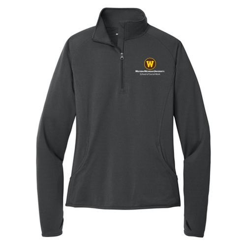 Sport Tek Ladies Sport Wick Stretch Half Zip Pullover -- Charcoal Grey