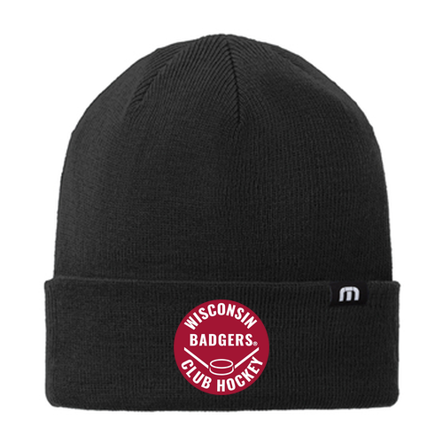 UW Club Hockey TravisMathew Solid Cuffed Beanie -- Black