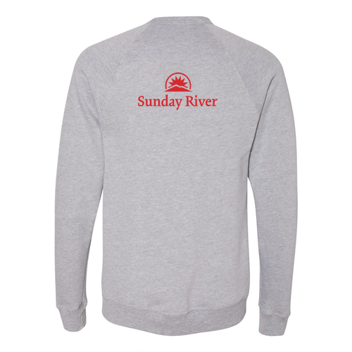 Sunday River Logo 2 Red Ink -- Crewneck Sweatshirt Athletic Heather