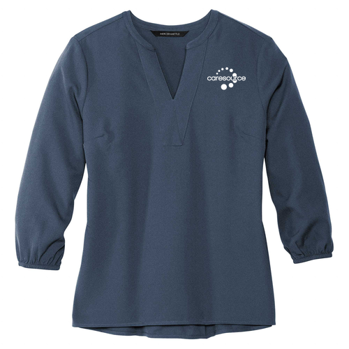 [HIDE] Mercer+Mettle ™ Women's Stretch Crepe 3 / 4-Sleeve Blouse -- Insignia Blue