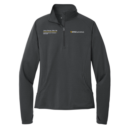 Sport Tek Ladies Sport Wick Stretch Half Zip Pullover -- Charcoal Grey