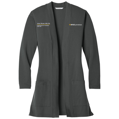 Port Authority Ladies Concept Long Pocket Cardigan -- Grey Smoke