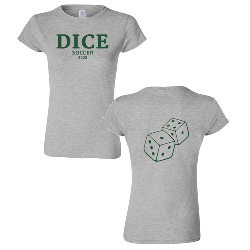 Dice Soccer Ladies T-Shirt -- Sport Grey