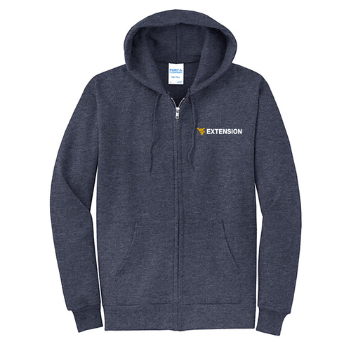 Extension Port and Company Classic Full Zip Hooded Sweatshirt -- Heather Navy