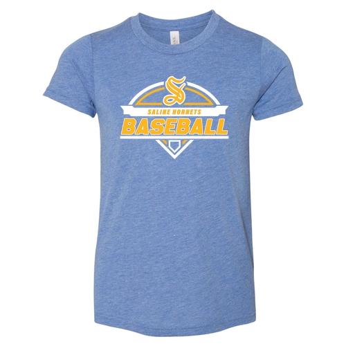 Bella Canvas Youth Triblend Jersey Short Sleeve Tee -- Blue Triblend