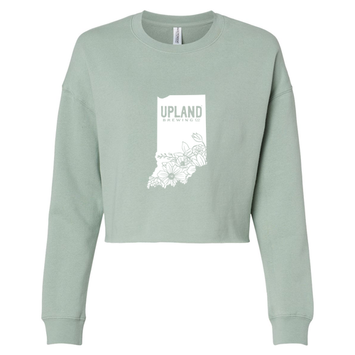 Independent Trading Co. Women's Lightweight Cropped Crew Pullover -- Sage