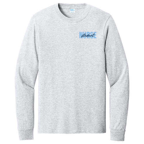 Port and Company Long Sleeve T Shirt -- Ash -- Student Nurse