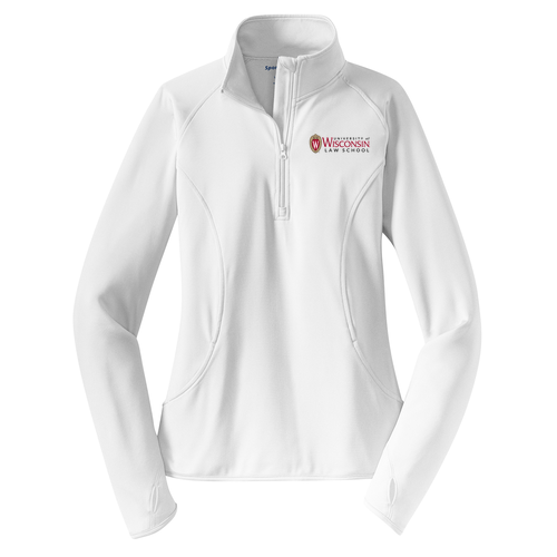 Sport Tek Ladies Sport Wick Stretch Half Zip Pullover -- White