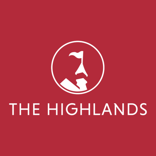 The Highlands Logo 1 White Ink -- Pullover Hooded Sweatshirt Red