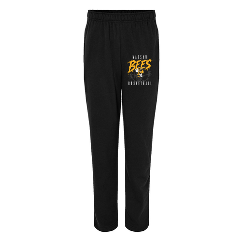 Warsaw Bees Bella + Canvas Unisex Straight-Leg Sweatpant -- Black