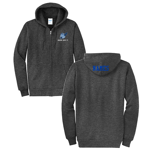 Port and Company Classic Full Zip Hooded Sweatshirt -- Dark Heather Grey