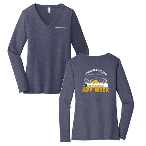 District Women's Very Important Tee Long Sleeve V-Neck -- Heathered Navy