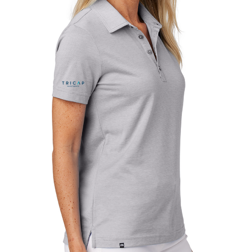 Ladies TravisMathew Sunnyvale Polo -- Light Grey Heather