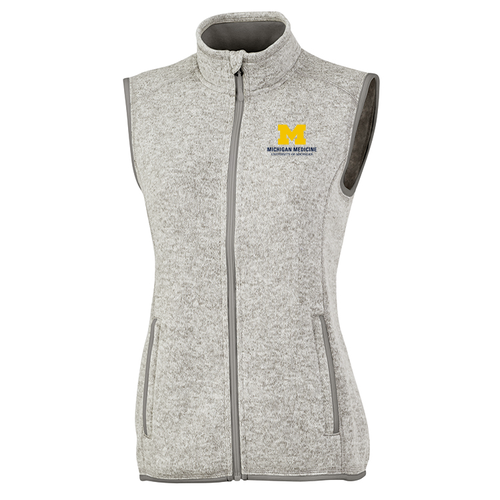 Ladies Charles River Pacific Heathered Vest -- Light Grey Heather