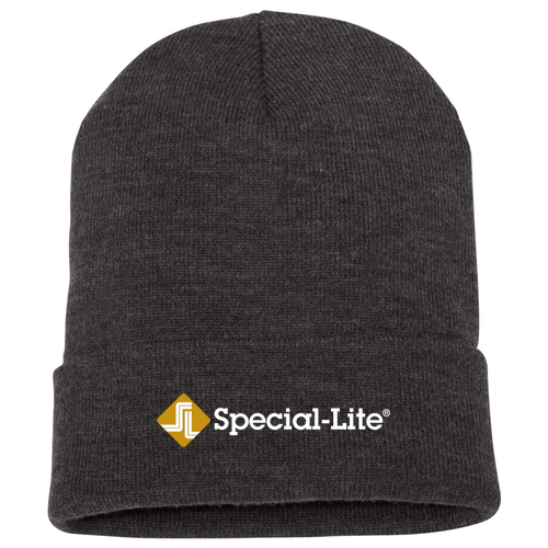 Yupoong Knit Hat with Cuff -- Dark Grey