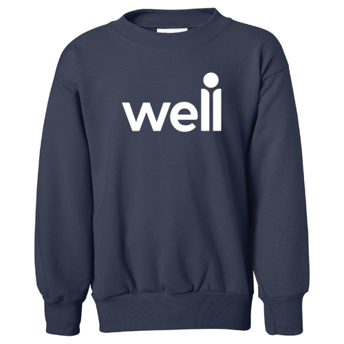 Hanes Ecosmart Youth Crewneck Sweatshirt -- Navy