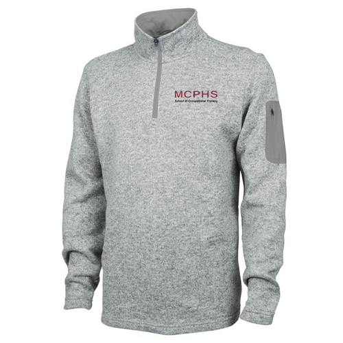 Charles River Mens Heathered Fleece Pullover -- Light Grey Heather