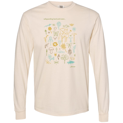Mens/Unisex Comfort Colors Soft Ringspun Long Sleeve Tee -- Ivory