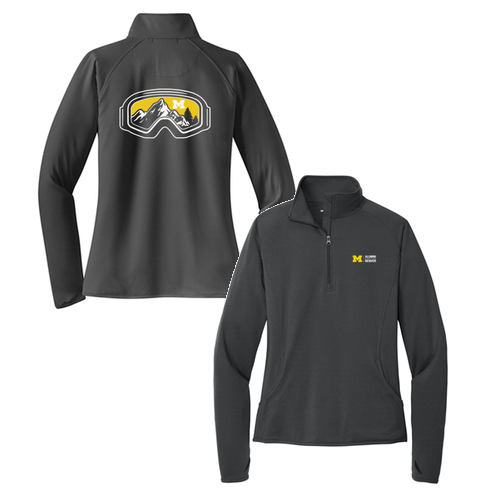Ladies Sport Tek Sport Wick Stretch Half Zip Pullover -- Charcoal Grey