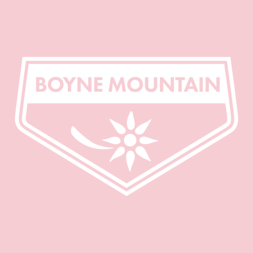 Boyne Mountain Logo 1 White Ink -- Short sleeve Light Pink