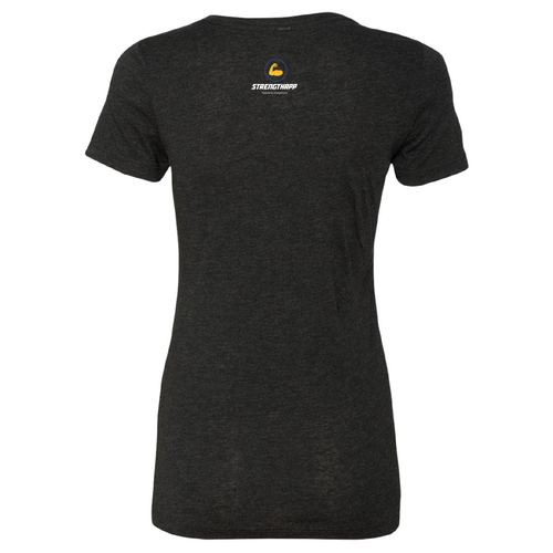 Get Stronger -Ladies Tri Blend Crew -- Vintage Black