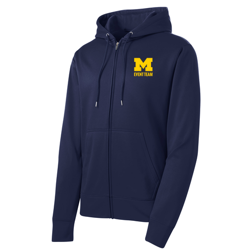 Sport Tek Sport Wicking Fleece Full Zip Hooded Jacket -- Navy