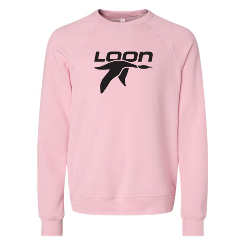 Loon Logo 1 Black Ink -- Crewneck Sweatshirt Pink