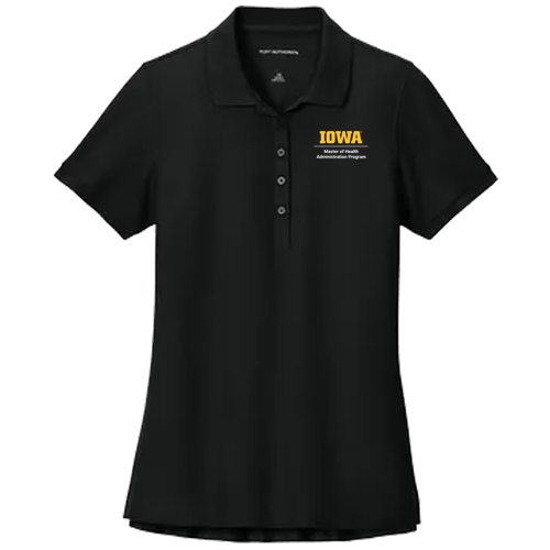 Women's Master of Health Administration Embroidered Pique Polo -- Deep Black