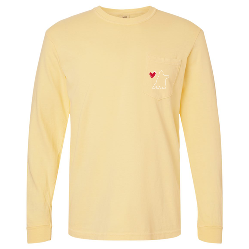 Comfort Colors Adult Long Sleeve Pocket Tee -- Butter