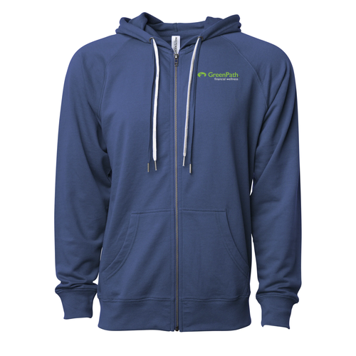 Independent Trading Icon Unisex Lightweight Terry Full-Zip Hooded Sweatshirt -- Indigo
