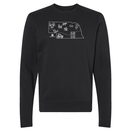 J. America BTB Fleece Crew -- Black