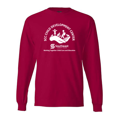 Hanes Beefy T Longsleeve T-Shirt -- Deep Red