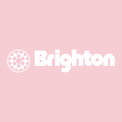 Brighton Logo 1 White Ink -- Short Sleeve Light Pink