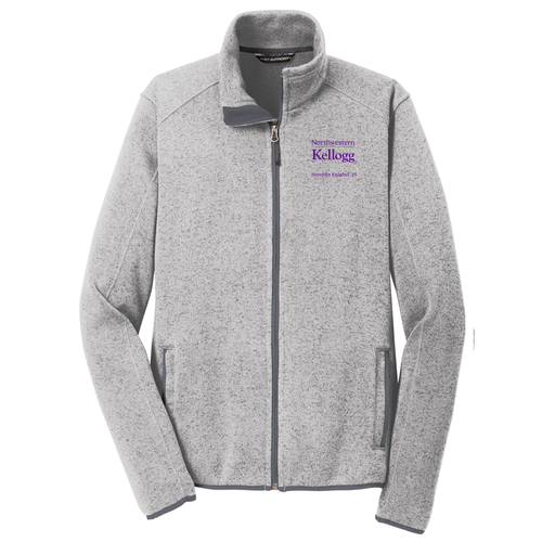 Port Authority Sweater Fleece Jacket -- Grey Heather