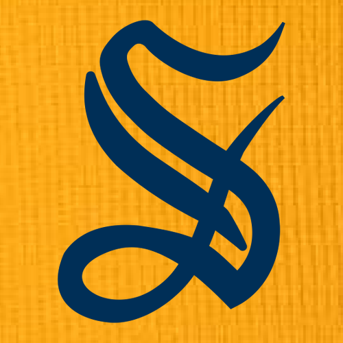 Sportsman Pom Pom Knit Hat -- Navy / Gold