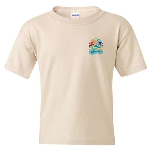 Gildan Heavy Cotton Basic Youth T-Shirt Front & Back -- Sand